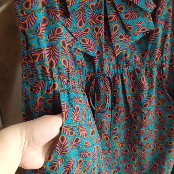 M👗BeBop Vintage Inspired sleeveless ruffles dress with pockets - Picture 7 of 10